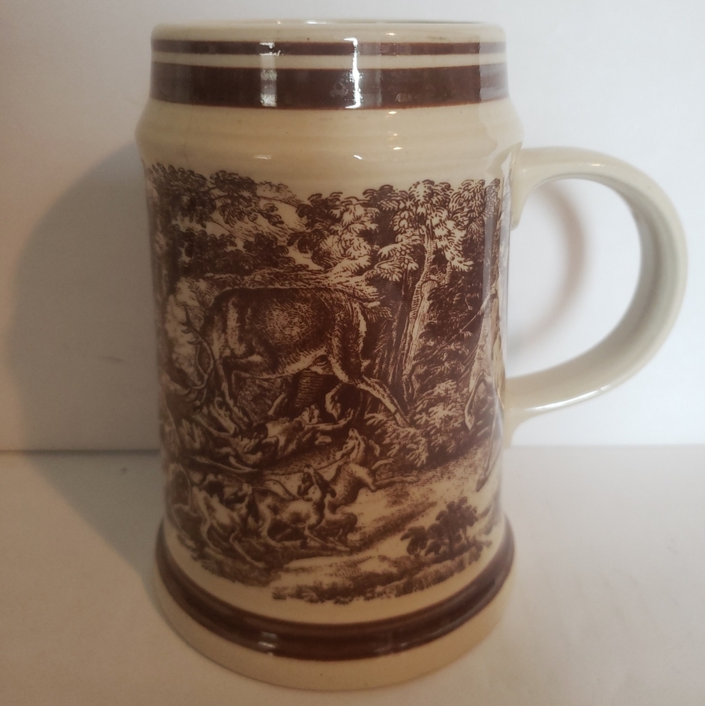 German Democratic Republic Beer Stein, Jagdmotive Ridinger 1698-1769